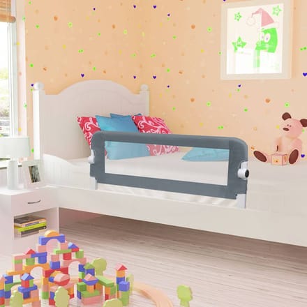 Barrière de Sécurité pour Lit d'Enfant Gris 102 x 42 cm Polyester