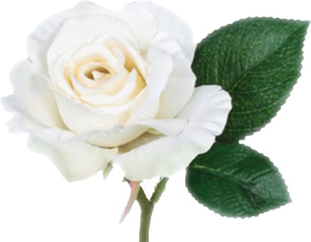 Mica Decorations Kunstbloem roos Emy - wit - 31 cm - kunststof - decoratie bloemen
