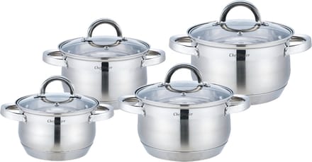 RVS Pannenset 8-delig - Inductie - Alle Warmtebronnen - Inductie