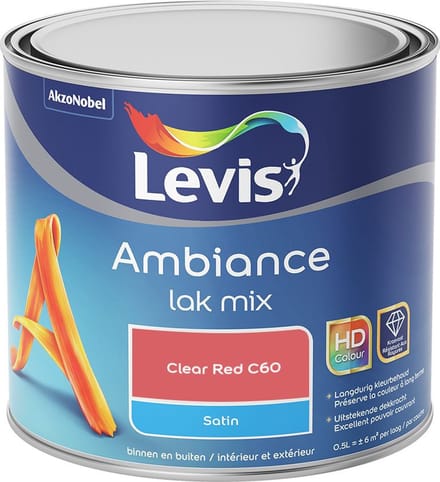 Levis - Ambiance Lak Satin Mix - Clear Red C60 - Mengverf - 0,5 L