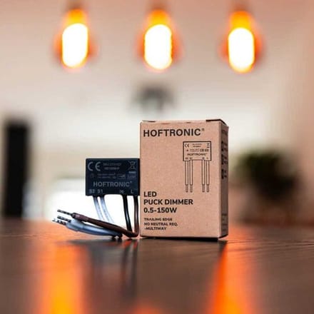 HOFTRONIC LED Puck Dimmer - 0.5-150W - Wisselschakeling/Hotelschakeling - Fase-afsnijding (trailing edge)