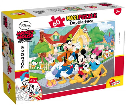 Lisciani - Mickey Mouse - Double face - Puzzel Maxifloor - 60 stukjes