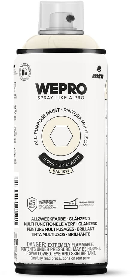Spuitbus Ral 1013 Glans MTN WEPRO ALL-PURPOSE PAINT 400ML