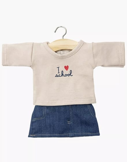 Minikane Gordi Poppenkleding Kledingset I Love School Rok 34 cm