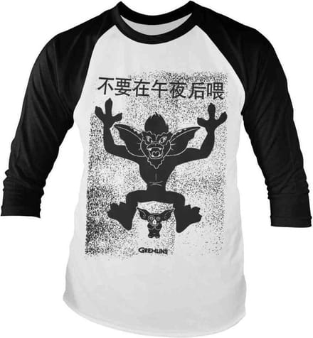 Gremlins Raglan top -S- Chinese Poster Wit/Zwart