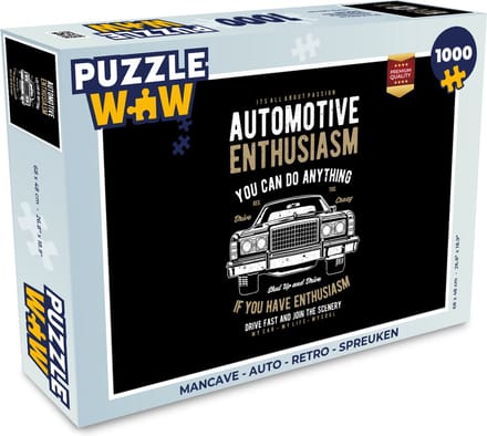 Puzzel Mancave - Auto - Retro - Spreuken - Legpuzzel - Puzzel 1000 stukjes volwassenen