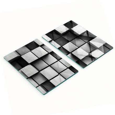 Decoratieve glazen snij- en serveerplanken, abstract ontwerp, 2x40x52 cm