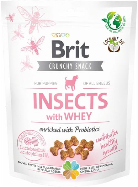 Brit Dog Crunchy Cracker Puppy - Hondensnacks - 6 x Insecten Probiotica 200 g