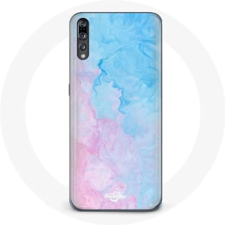 Coque pour Huawei p20 Fond rose bleu