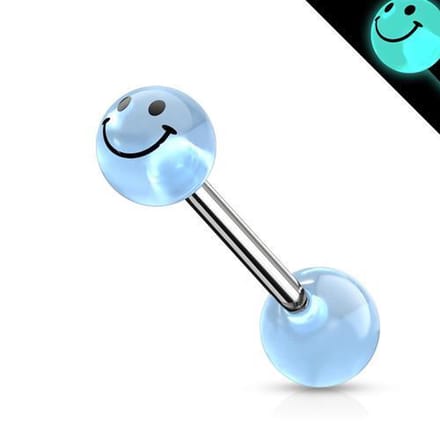 Piercing smiley 1.6x16 - blauw - LMPiercings