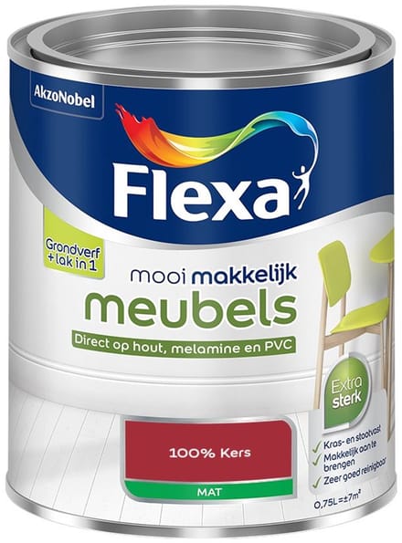 Flexa - Mooi Makkelijk Meubels Mat - 100% Kers - Mengverf - 750 Ml