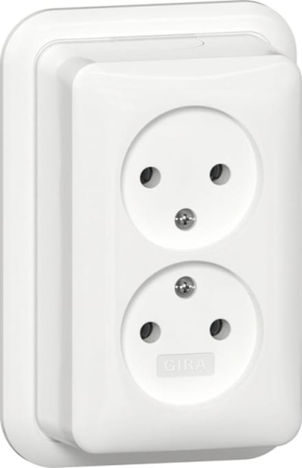 Gira Wandcontactdoos 479111 Dubbel Opbouw Wit