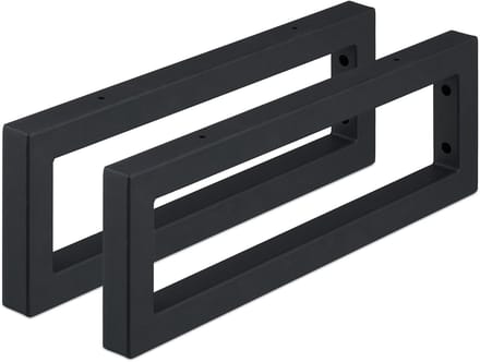 Plankdrager - set van 2 - 45 cm - voor planken en wastafels - staal - zwart