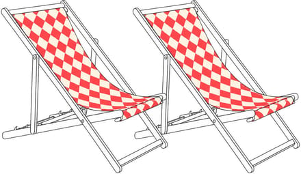 ANZIO/AVELLINO - Set van 2 hoezen - Geometrisch/Rood - Polyester