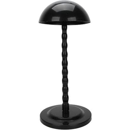 Support à perruque Forme ronde Portable Stable Support à perruque Chapeau pour Coiffeur Barbier Étudiant black