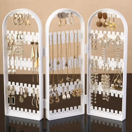 LaGloss® Inklapbare Sieraden Display - 180 Oorbellen - Kettingen - 28x10x2cm - Wit