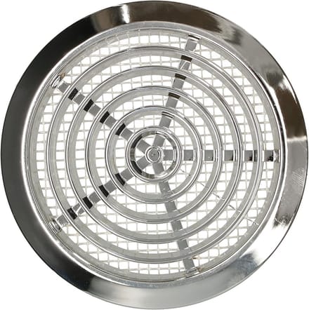 Rond Ventilatie Rooster Chroom Ø 80mm met Insectenhor