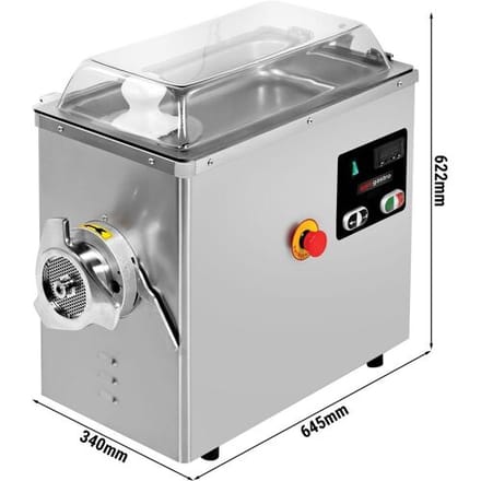 GGM Gastro Elektrischer Fleischwolf - Größe 32 - 600kg/h - 2,2 kW - 1400 U/min - mit Kühlung Zilver