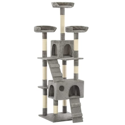 vidaXL - Kattenkrabpaal - met - sisal - krabpalen - 170 - cm - grijs