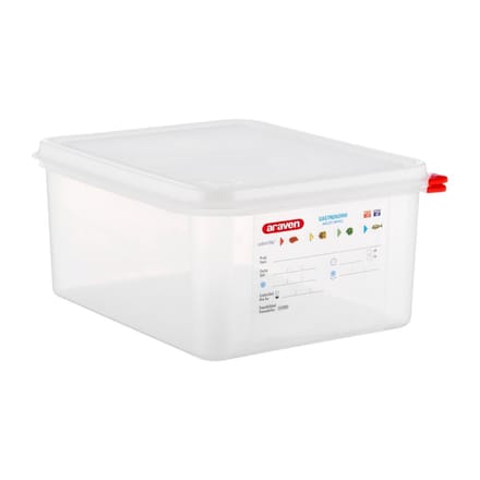 Araven polypropyleen 1/2 gastronorm voedselbak 10L (4 stuks)