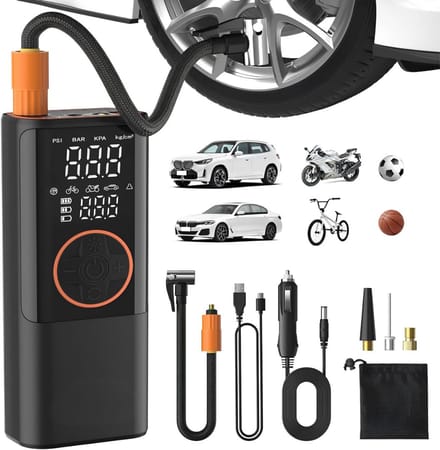 SP® Luchtcompressor - Capaciteit 20L Per Minuut - Compressor Bandenpomp - Elektrische Bandenpomp - Zwart - 7cm x 5cm x 19cm