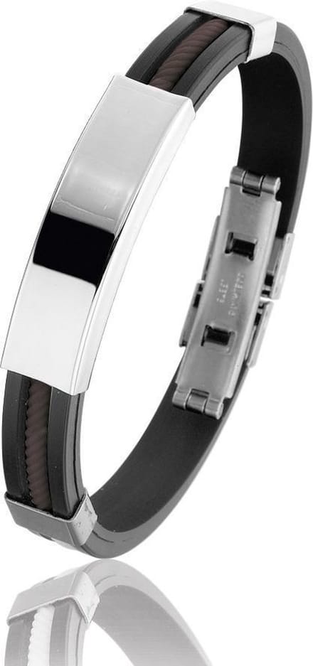 Montebello Armband Ruscus - 316L Staal - Siliconen - 10mm - 20cm