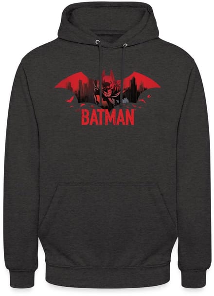 Batman Met Vleermuizen En Rood Batman-Logo Hoodie Unisex