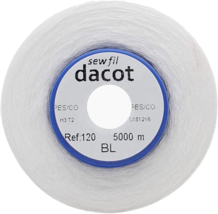 Sterk Polyester Naaigaren met Katoencoating 5000m Wit