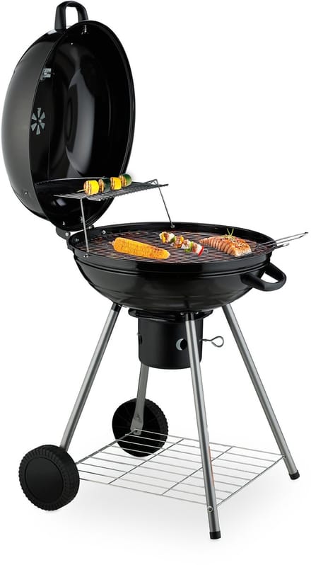 kogelbarbecue Ø 53 cm - op wielen - 2 roosters - thermometer - asvanger