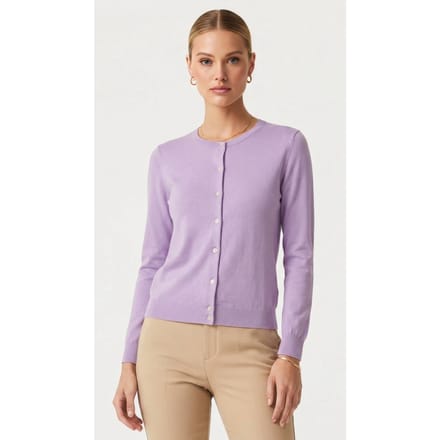 Brooks Brothers Cardigan Cotton Lilac Maat: S | Cardigans Outlet | Dames | Paars