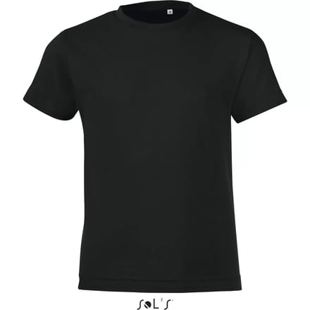 SOL'S Kids´ Round Collar T-Shirt Regent Fit L149K - Deep Black - 4 years (96/104)