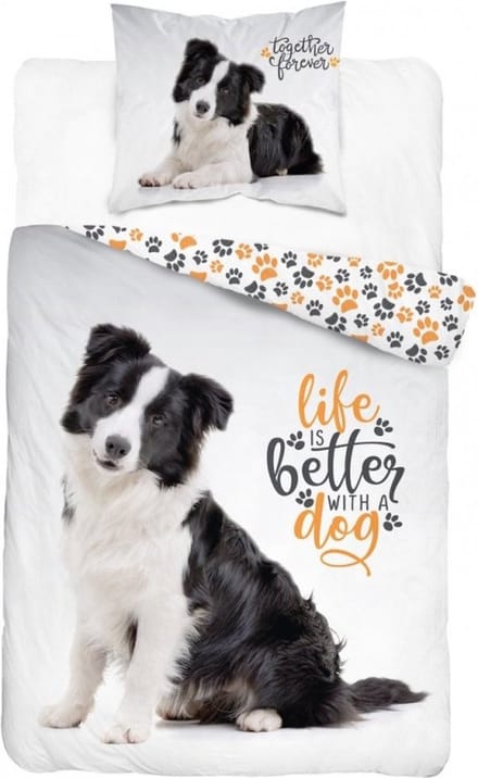 Dekbedovertrek Life Is Better With A Dog 140x200 + 70x80 cm