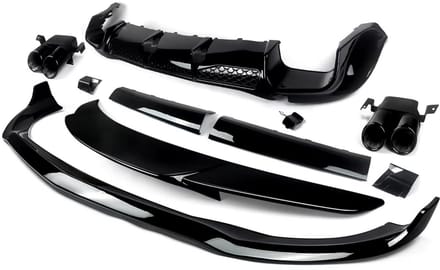 Bumper Diffuser Gloss Zwart - Passend voor Mercedes S, Voorlip Diffuser Spoiler en BS Stijl - Voor Auto Styling, Vervanging en Tuning