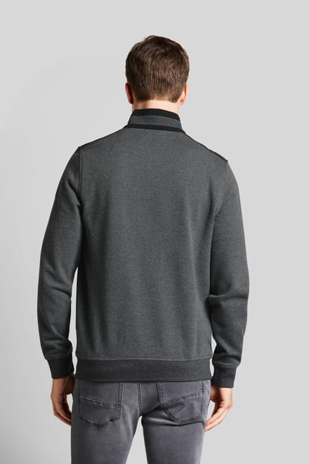 Bugatti Herren Sweattroyer met fijn houndstooth-patroon