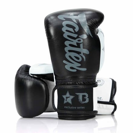 Fairtex X Booster Bokshandschoenen - FXB BG V2 - Echt leer - Zwart/Wit 10 oz