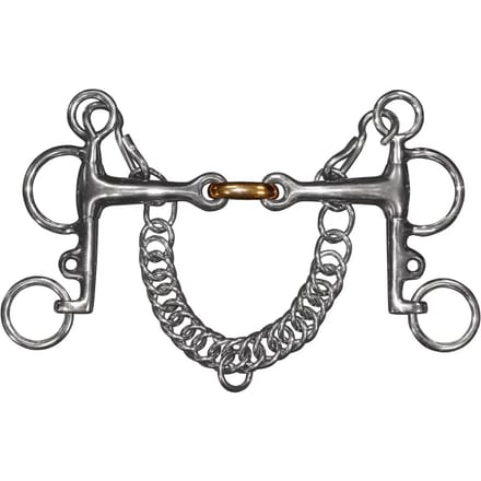 Pelham dubbel snaffle bit met korte schachten voor paarden Privilège Equitation