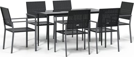 vidaXL - 7-delige - Tuinset - poly - rattan - en - staal