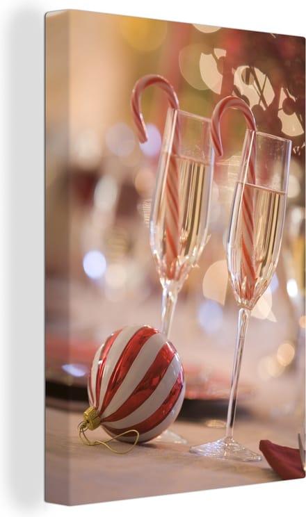 Canvas Schilderij Kerst - Kerstversiering - Kerstmis - 40x60 cm - Wanddecoratie