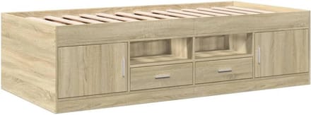 Sofa Bed met Opberglades voor Gasten 90x190 cm Sonoma Eiken