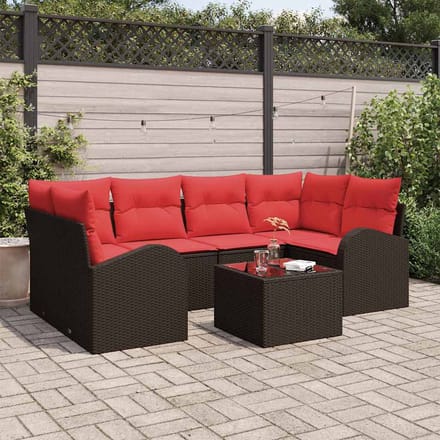 vidaXL - Tuinbank - Set - Bruin - 55 - x - 55 - x - 37 - cm - poly - rattan