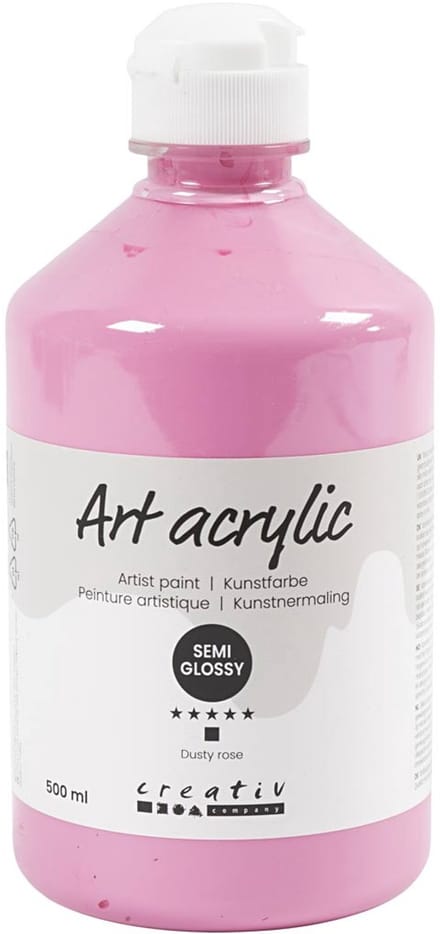 Acryl Verf, semi-glanzend, dekkend, dusty rose, 500 ml/ 1 fles