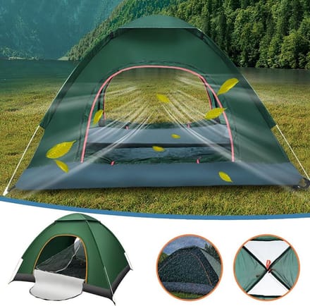 Ruime pop-up tent - 4 persoons - Dubbele ingang - Compact opvouwbaar 70cm