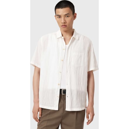 AllSaints Walton Ss Shirt Off White Größe: M | Casual hemden Outlet | Herren | Weiß
