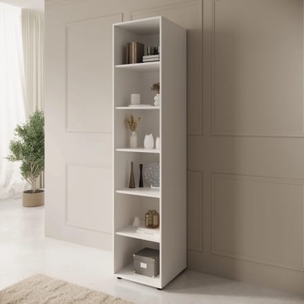 Meubella - Montalo - Boekenkast - Wit - 45x45x206 cm