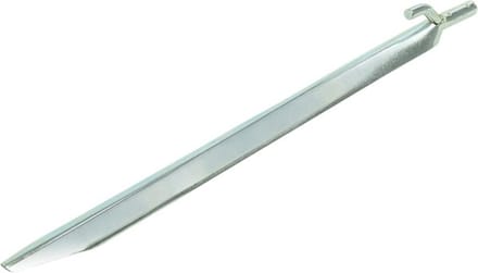 ProPlus Halfronde stalen tentharing met haak - 30 cm - zilver - geschikt voor zachte bodems