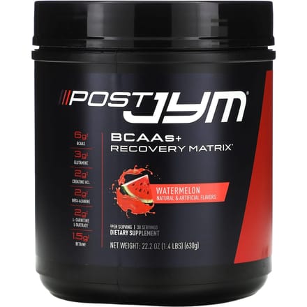 JYM Supplement Science, BCAA + Matrice de Récupération, Pastèque, 22,2 oz (630 g)