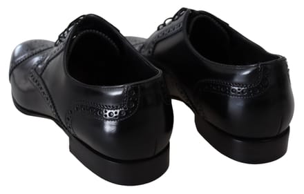 Dolce & Gabbana Zwarte Leren Heren Derby Formele Loafers Schoenen