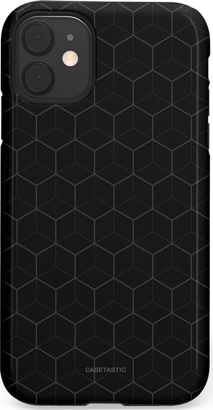 Casetastic hoesje geschikt voor Apple iPhone 11 - Dubbellaagse bescherming - Hexago - Fashion Case - Zwart