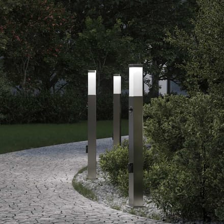 vidaXL Bolderverlichting met sensor en stopcontact 3 stuks 80 cm