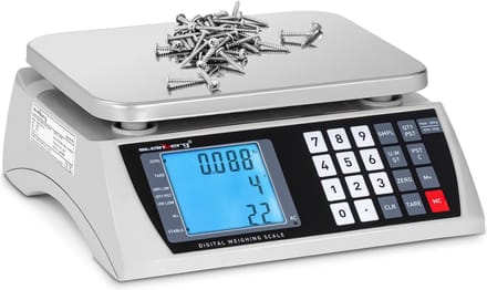 Telweegschaal - 30 kg / 1 g - 22,3 x 17,4 cm - batterij 72 uur - 3 LCD - Steinberg Systems